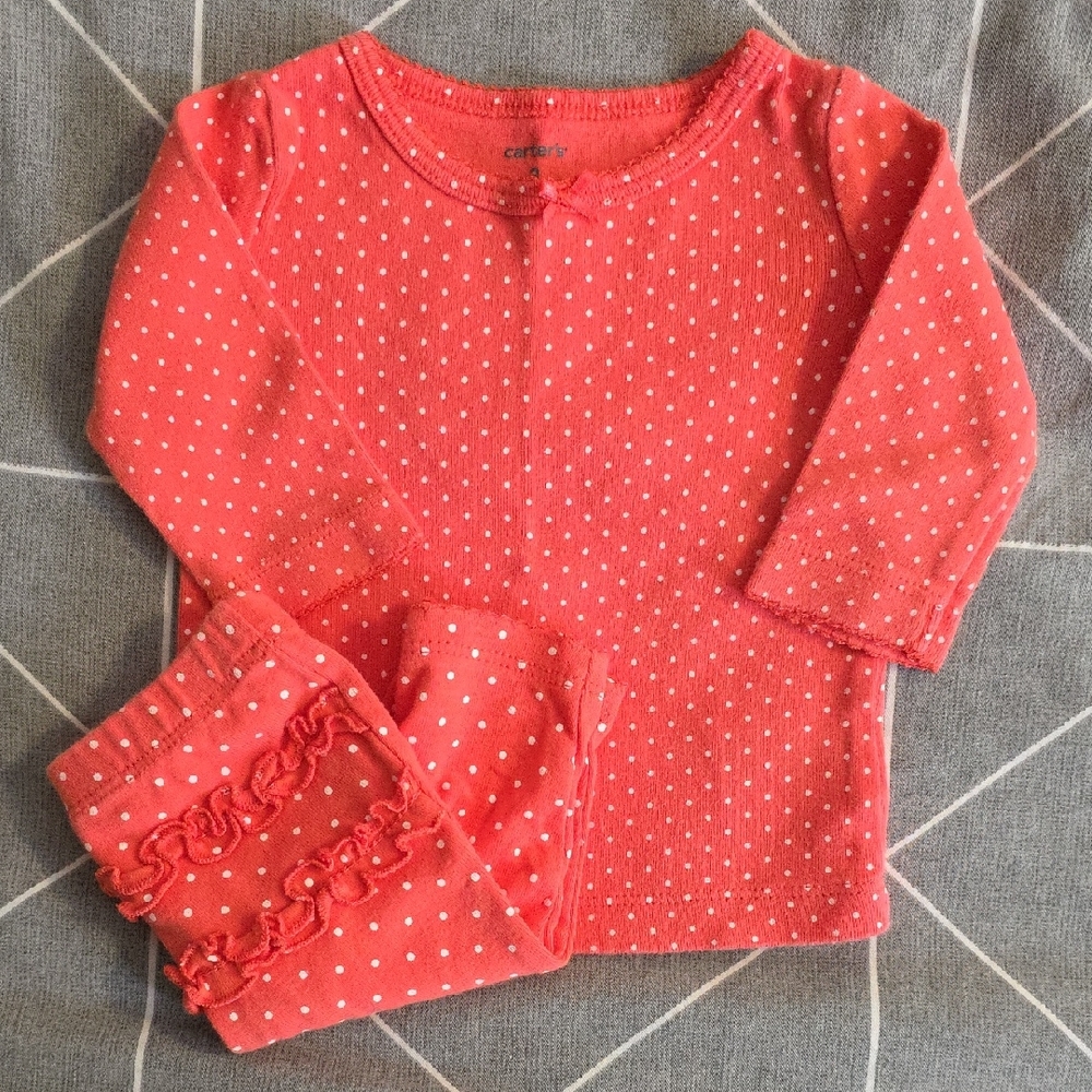 Carter's Coral Polka Dot Baby Set